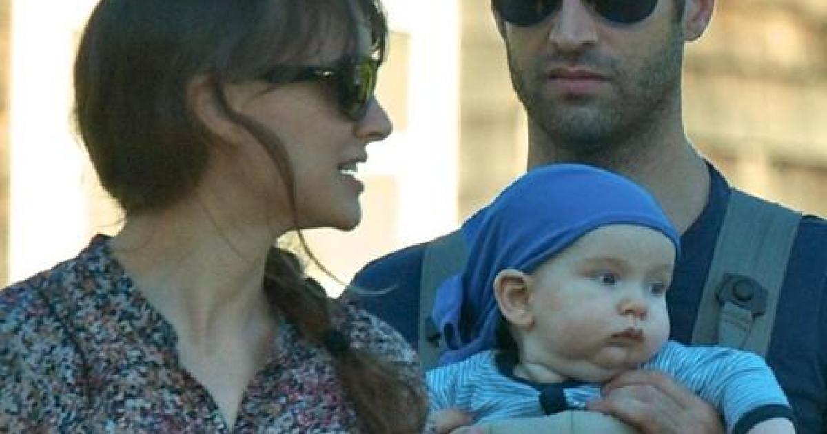 Natalie Portman, o filho Aleph e o marido Benjamin Millepied