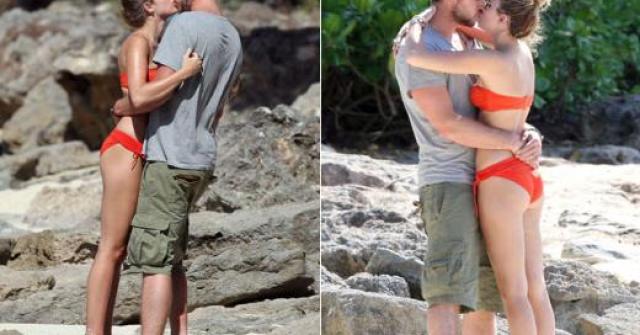 Miley Cyrus está namorando Liam Hemsworth; fotos dos beijos foram feitas em uma praia do Havaí, nos Estados Unidos
