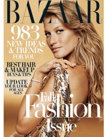 Gisele Bündchen na capa da Bazaar