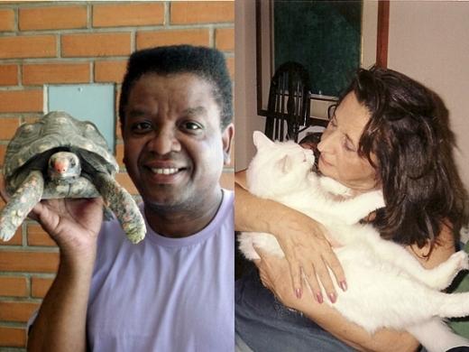 Jorge Maya com Ninja e Thelma Reston com Santinha