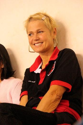 Xuxa e Luciano Szafir torcendo por Sasha no vôlei