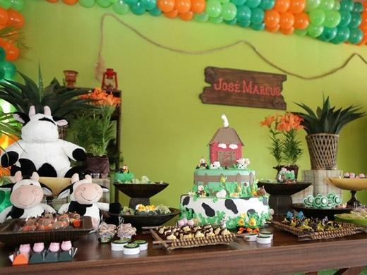 Festa de aniversário com decoração de fazenda