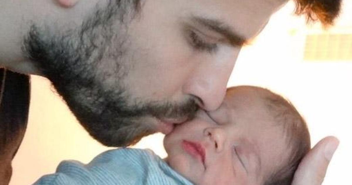 Gerard Piqué e seu filho Milan