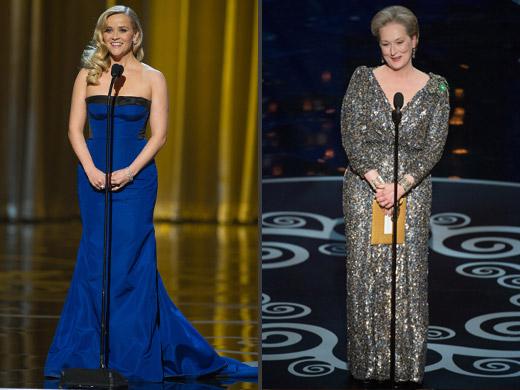 Reese Witherspoon e Meryl Streep no Oscar 2013 (Foto: Michael Yada/ Oscar 2013)