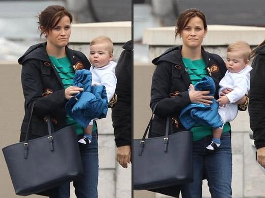 Reese Witherspoon morena com seu filho
