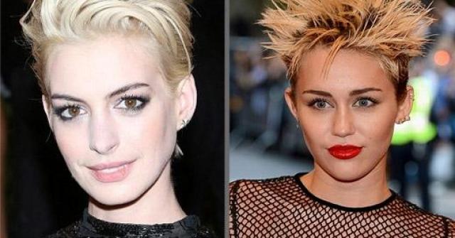 Confira o novo visual punk de Anne Hathaway e Miley Cyrus no baile de gala MET, em Nova York