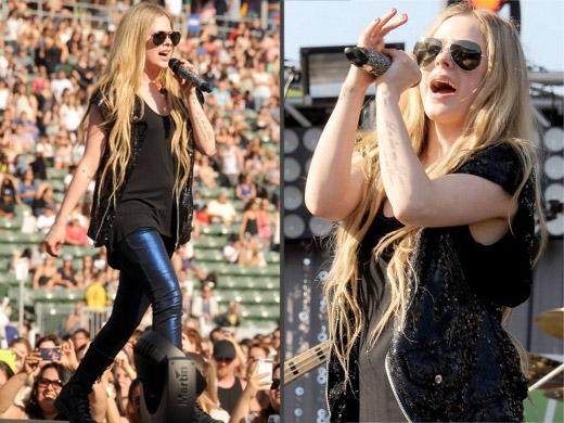Avril Lavigne aparece com barriguinha saliente e levanta a suspeita de gravidez