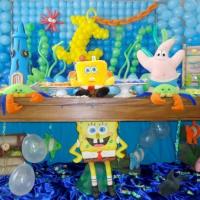 Festa de aniversário tema fundo do mar com Bob Esponja