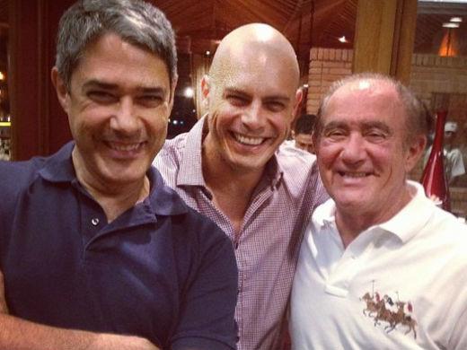 Luigi Baricelli careca e William Bonner Renato Aragão