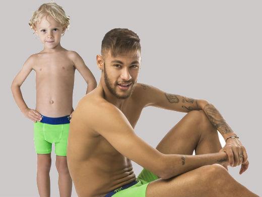 Campanha reúne pai e filho para divulgação de pijamas e cuecas, que estão à venda na web