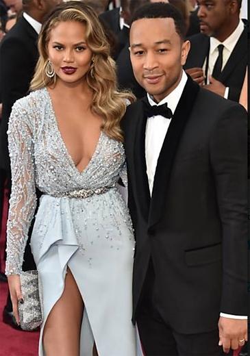 John Stephens Legend e Chrissy Teigan no Oscar 2015