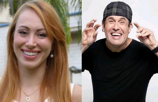 Sérgio Mallandro e Aline Dahlen namorando