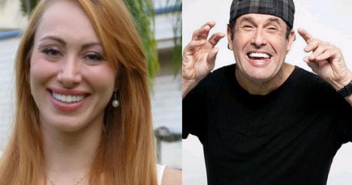 Sérgio Mallandro e Aline Dahlen namorando