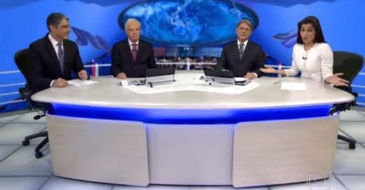 Cid Moreira, Sérgio Chapelin, William Bonner e Vasconcellos encerram telejornal emocionante