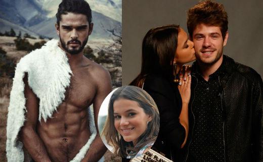 Bruna Marquezine e namorados Marlon Teixeira e Maurício Destri