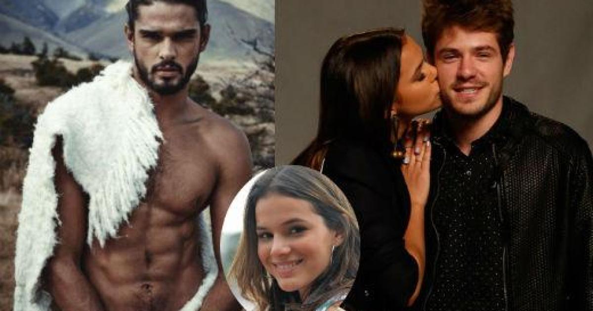 Bruna Marquezine e namorados Marlon Teixeira e Maurício Destri