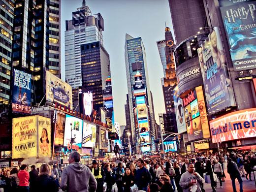 Times Square em New York é o centro do entretenimento