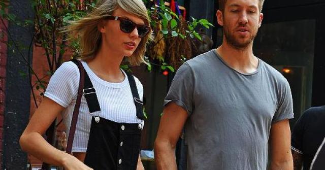 Calvin Harris e Taylor Swift namorando paparazzi (Foto: Getty Images)