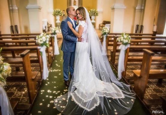 Agda Queiroz e seu vestido de noiva para o casamento