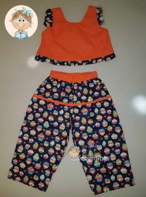 calça pantalona para meninas Duas Pequeninas