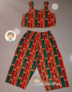 calça pantalona para meninas Duas Pequeninas