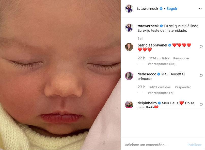 Clara Maria bebê filha de Tatá Werneck e Rafael Vitti