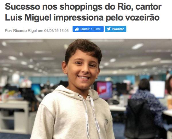 Luis Miguel em entrevista ao jornal Extra