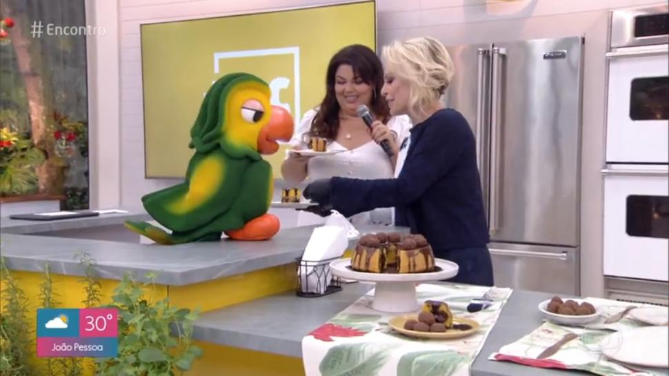 Ana Maria Braga, Fabiana Karla e Louro José no Encontro na TV Globo (Foto: Reprodução/ TV Globo)