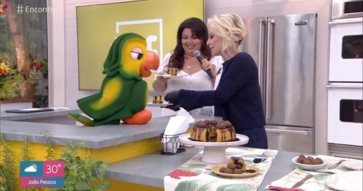 Ana Maria Braga, Fabiana Karla e Louro José no Encontro na TV Globo