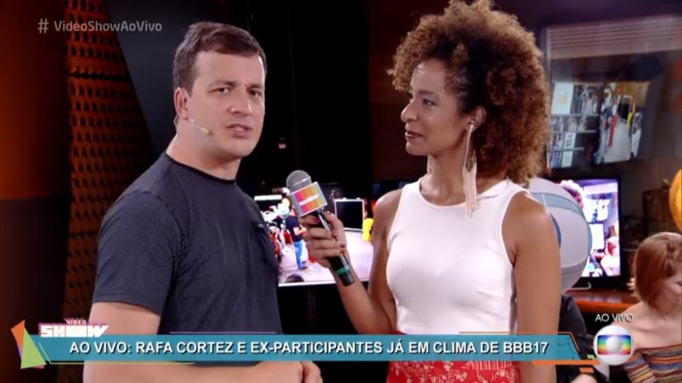 Rafael Cortez no Vídeo Show na Rede Globo em entrevista para Aline Prado