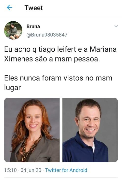Tiago Leifert e Mariana Ximenes são irmãos? Foi só uma brincadeira no Twitter