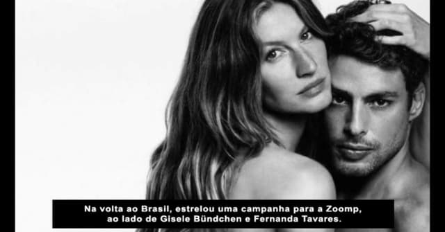 Cauã Reymond e Gisele Bündchen em campanha de moda (Foto: Reprodução/ YouTube)