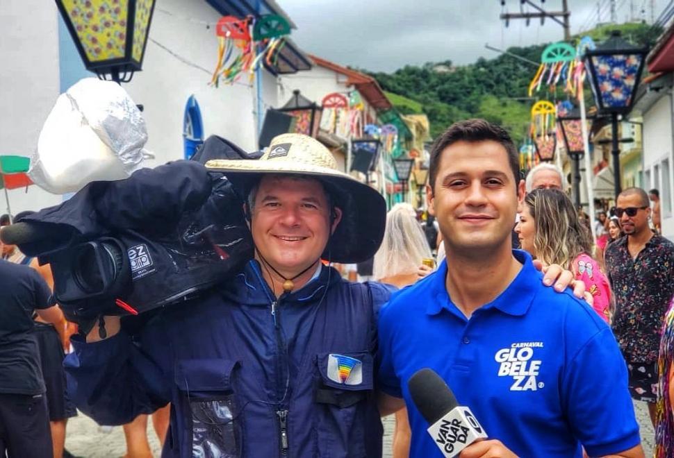 Pedro Melo e o repórter cinematográfico Wilson Araujo