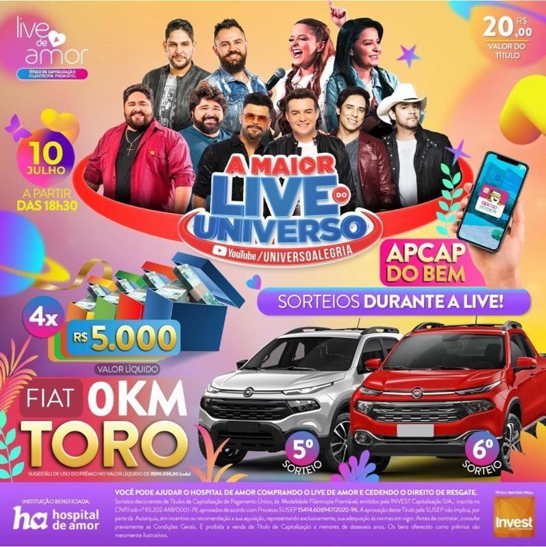 Ganhe prêmios com o Apcap do Bem durante a live