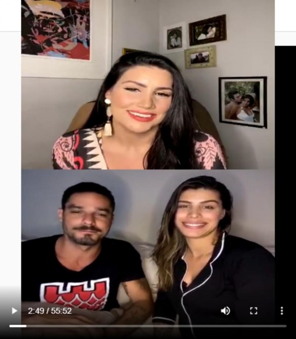 Diego Grossi e Franciele Almeida em entrevista com Mariana Felício no Sofá da Mari