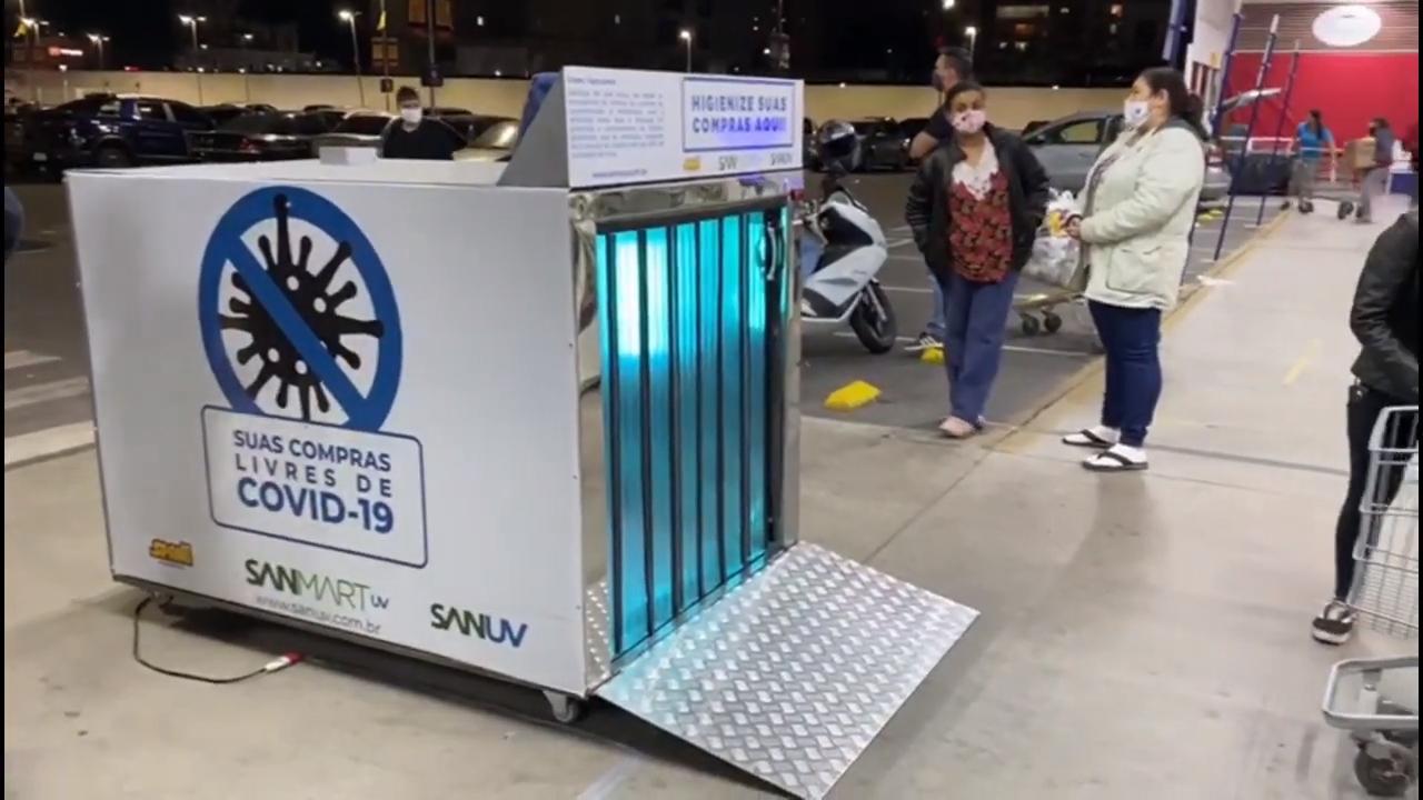 Sanuv para limpar compras de supermercado