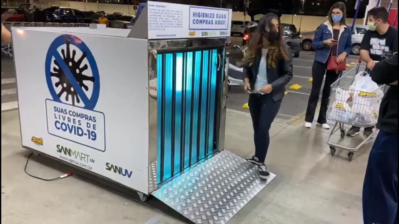 Sanuv para limpar compras de supermercado
