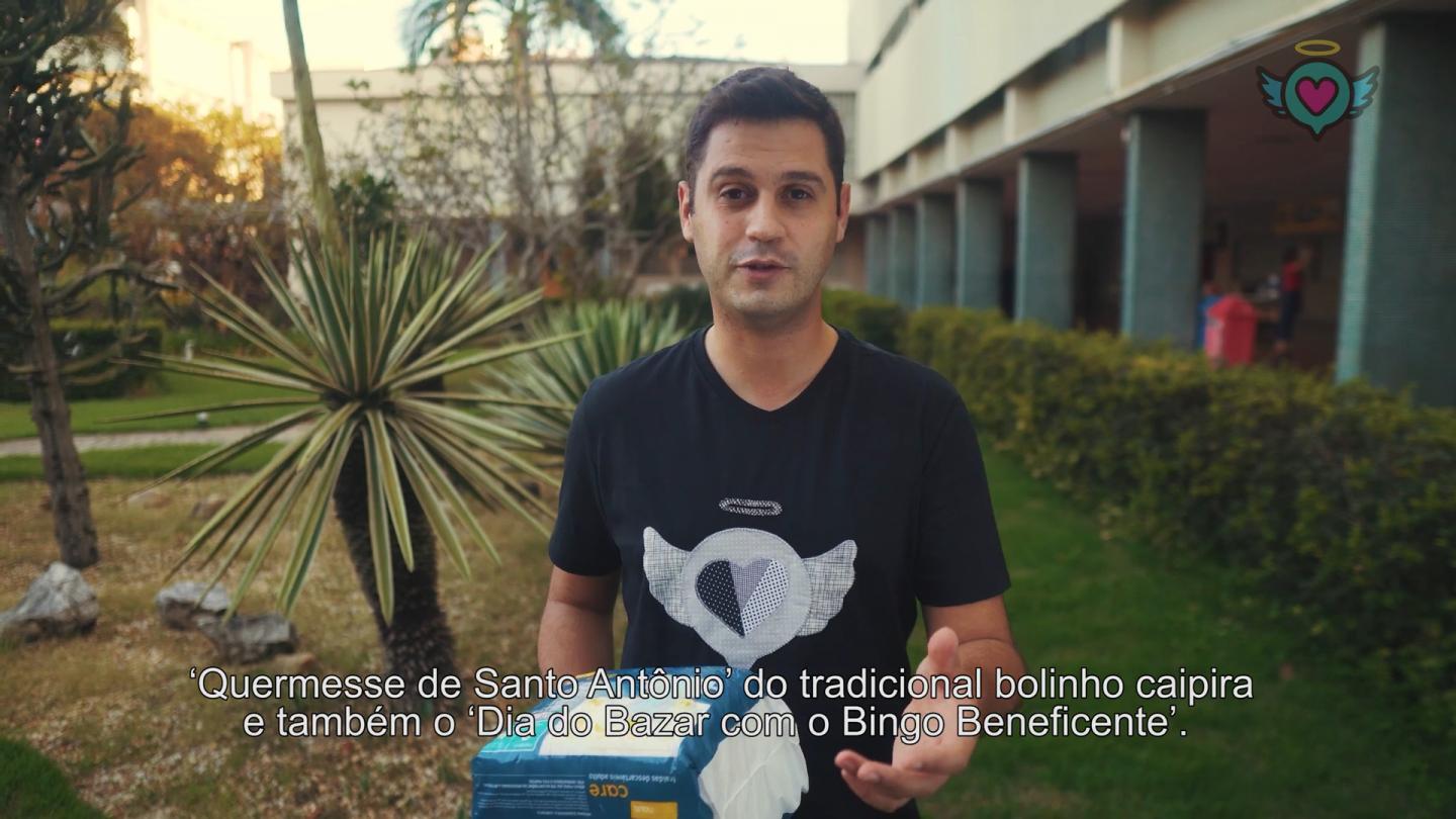 Repórter Pedro Melo, da Vanguarda, em campanha do Asilo Santo Antônio