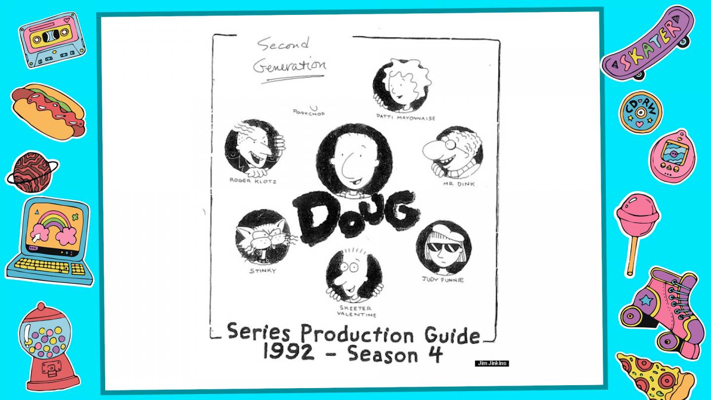 Cenas do desenho Doug Funnie, de Nickelodeon e Disney. Foi um sucesso nos anos 90