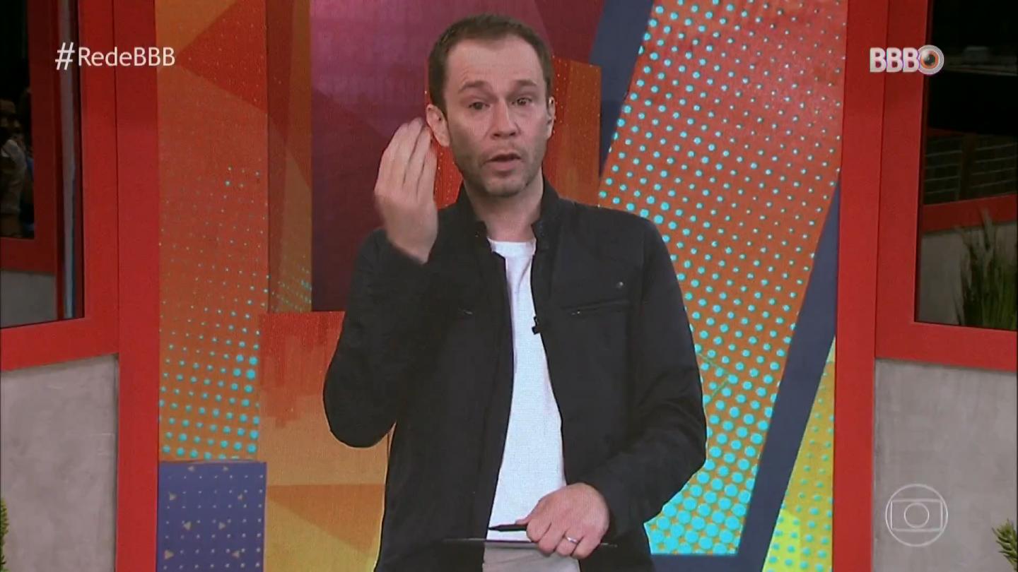 Tiago Leifert chorando no Big Brother Brasil, o BBB. Emoção pura