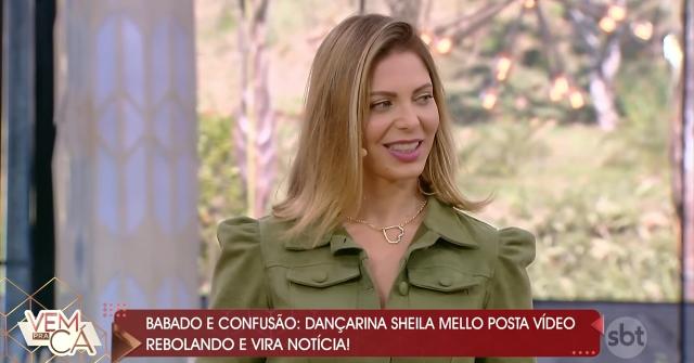 Sheila Mello em entrevista (Foto: Reprodução/ YouTube)