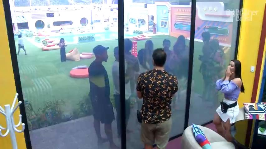 Larissa e Gustavo na Casa de Vidro do BBB 22 (Foto: Reprodução/ Globoplay BBB22)