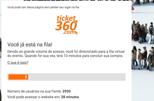 Fila de ingresso virtual para o show da Sandy em São José dos Campos