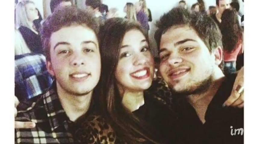 Isadora Markus em foto com seus dois irmãos