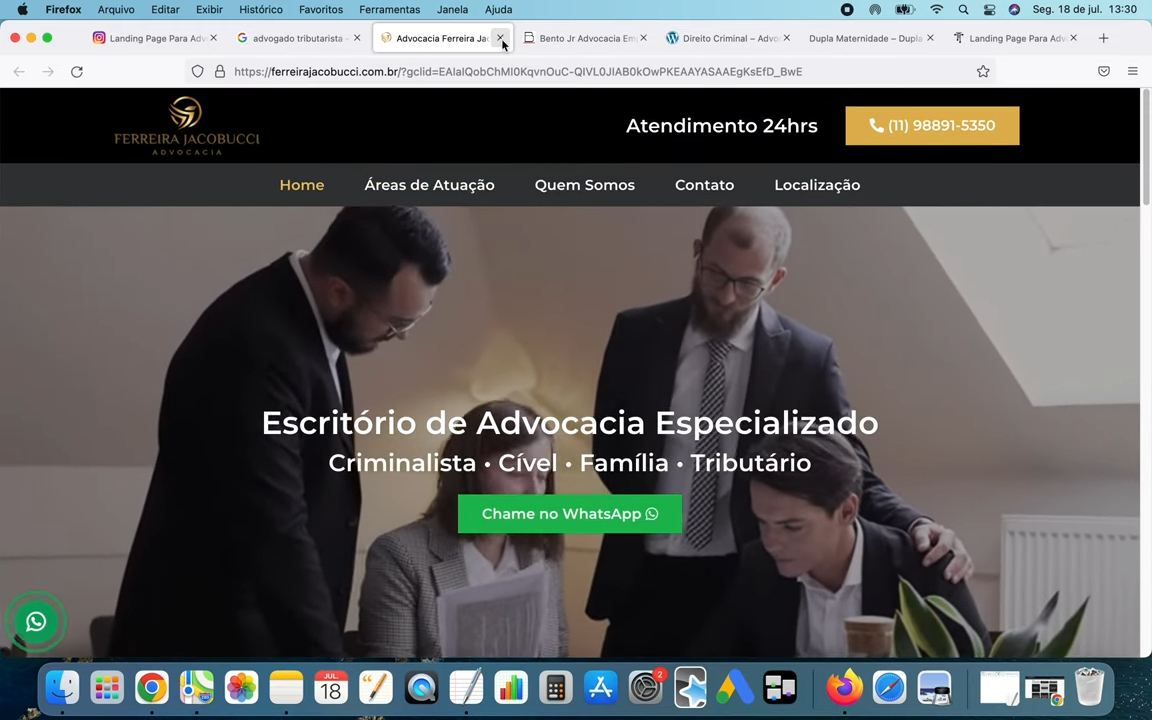 Landing Page Para Advogados em fotos da LP (Foto: Reprodução/ YouTube)