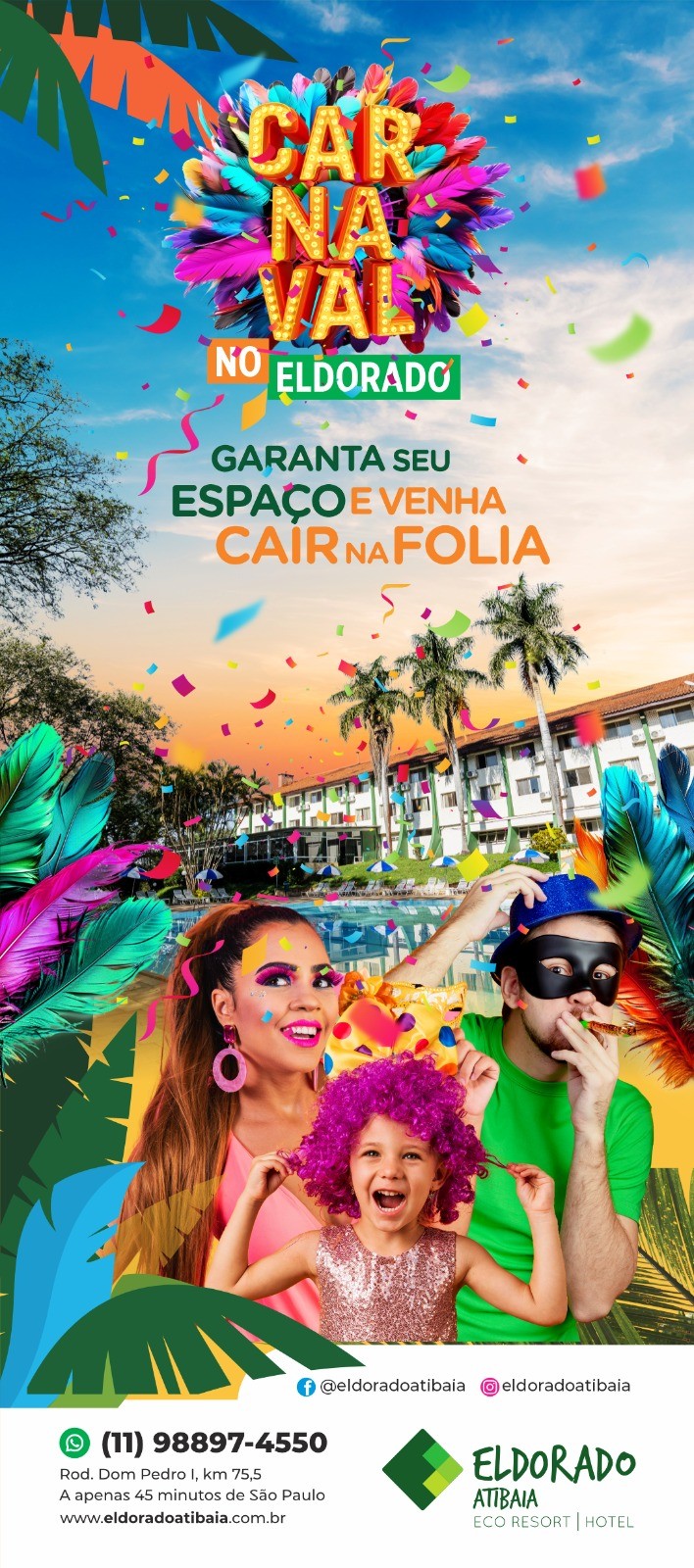 Programação do Carnaval no Eldorado Atibaia