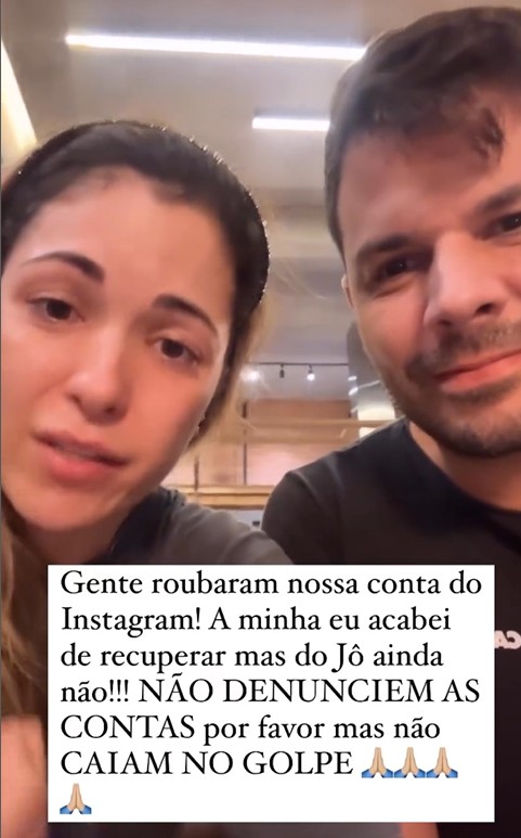 Kelly Maria e Jonas Almeida tiveram conta hackeada no Instagram
