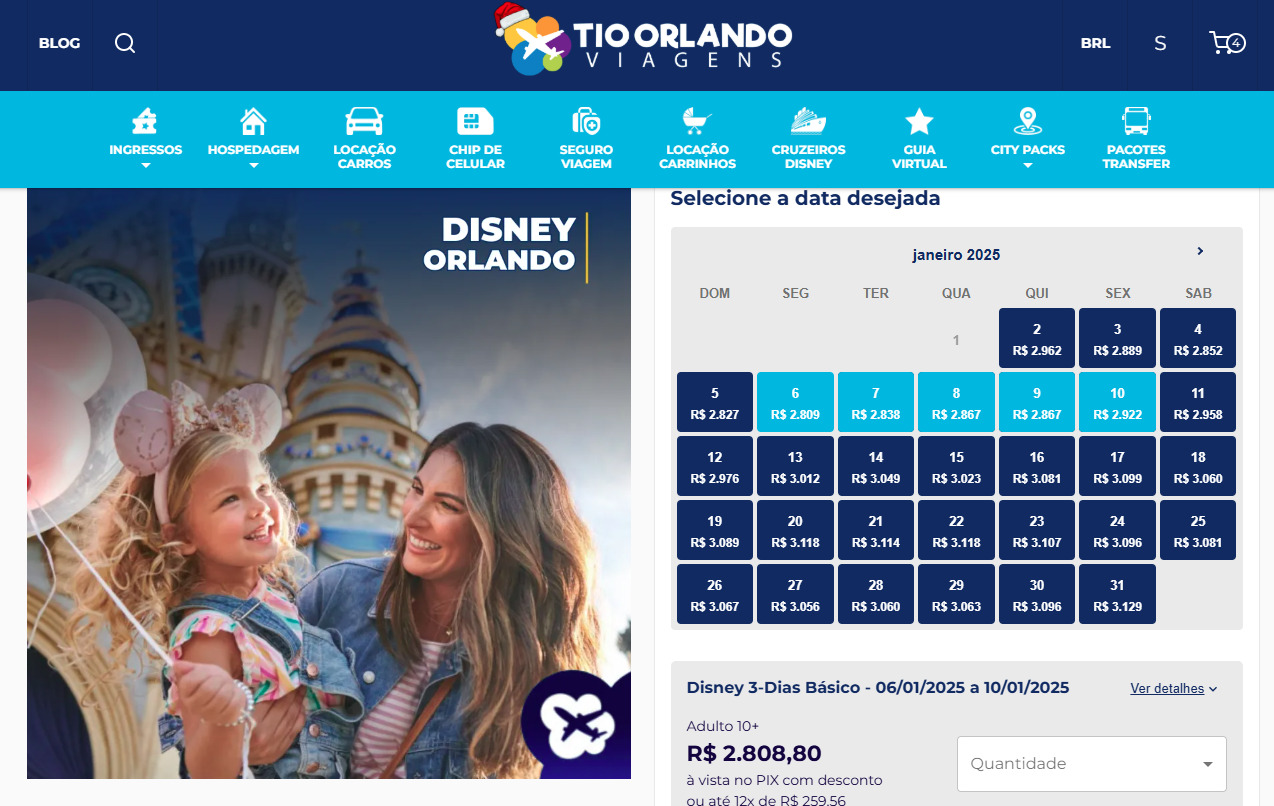 Ingressos Disney no Tio Orlando