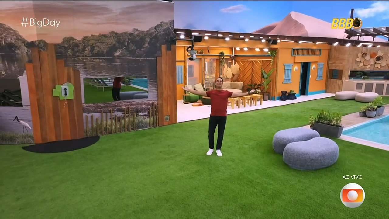 Tadeu Schmidt no Big Day do BBB 25 (Foto: Reprodução/ Globoplay)
