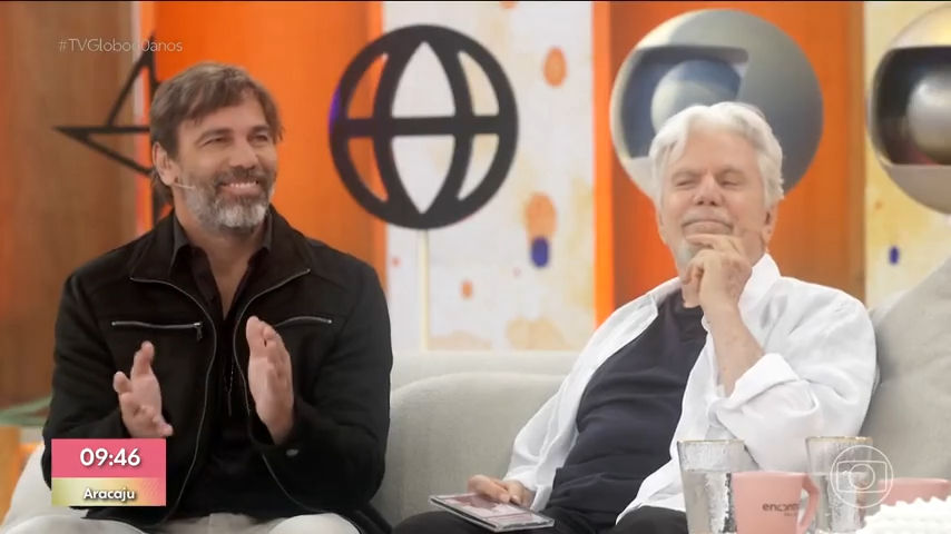 Marcelo Faria e o pai, Reginaldo Faria, em momento emocionante